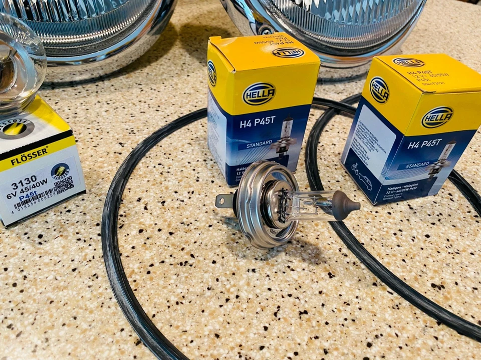 PAR DE MONTAJE DE FAROS PORSCHE 356 356A 356B 356C ESTILO EUROPEO Foto 3 de 4