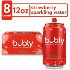 bubly Strawberry Sparkling Water, 12 fl oz, 8 Pack Cans Free Shipping!!!!!