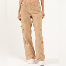 NWT Urban Outfitters BDG Y2K Cargo Pants Corduroy Cotton In Khaki Tan Size L