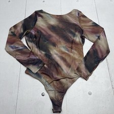 Fashion Nova Give A Little Brown Multi Mesh Bodysuit Women s Size 2X New