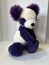 FAO SCHWARZ Purple  White Dreamies Panda Bear Plush 18" Sparkly Ears