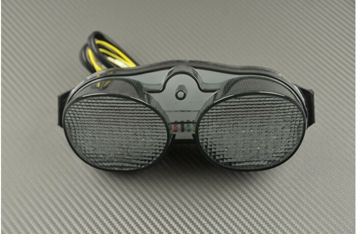 Feu arrière LED fumé avec clignotants intégrés pour moto Yamaha XJR 1300 de 2007 à 2014