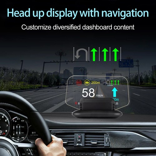 Velocímetro de proyección HUD espejo navegación pantalla frontal OBD2 GPS HUD para automóvil - Imagen 2 de 24