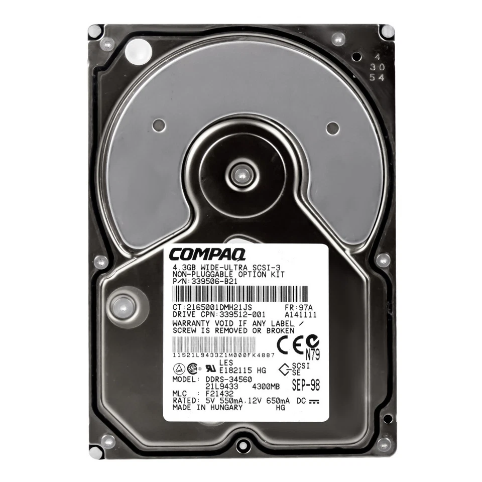 Disque Dur Compaq 339506-B21 DDRS-34560 4.3GB 7.2K SCSI 3.5'' - Image 3 of 3