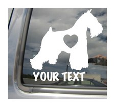 Miniature Schnauzer Dog Heart Love - Custom Text Car Vinyl Decal Sticker 01122