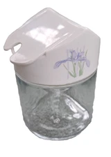 Corelle Shadow Iris Glass Sugar/Condiment Bowl by Gemco, Flip Lid, No Spoon