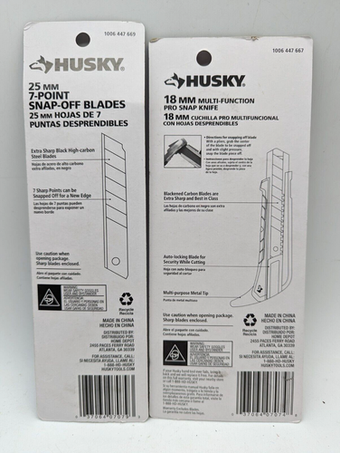Husky - Multi-Function Pro Snap Utility Knife W/ Extra 5 Blade Pack- High Carbon - Picture 2 of 2