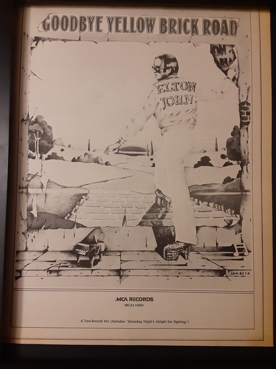 Elton John Yellow Brick Road Rare Original Promo Poster Ad Framed