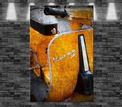 XXL Vespa orange auf Leinwand 110x70cm Loft Design Bild Roller Italien