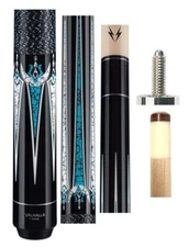 Valhalla VA602 Black Stain Maple Cue 13mm Shaft -FREE 2 Piece Gift Set & US SHIP