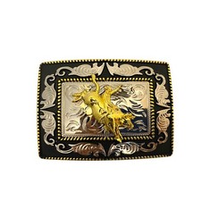 Rodeo Bull Rider Western Cowboy Belt Buckle Hebilla Vaquera Con Jinete En Toro