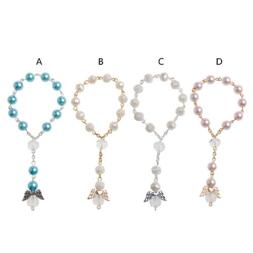 Baptism Favor Mini Rosaries with Angels 8mm Acrylic Rosary Beads for Baby Shower - Picture 1 of 10