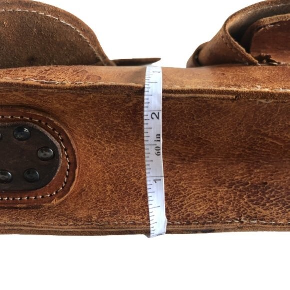 Vintage 70s distressed rectangular shaped brown l… - image 15