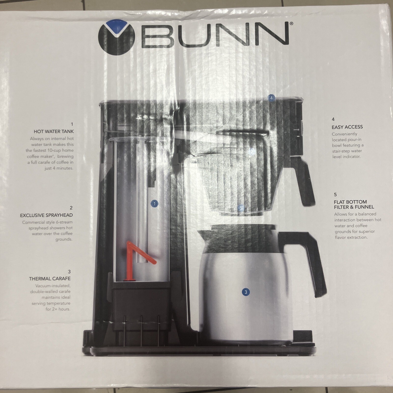 Bunn Drip Coffee Maker Speed Brew Platinum 10Cup Serving w/Fast Brew