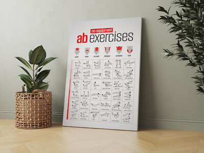 Bauch Training Übungen Tabelle Tabelle - Leinwand - gerahmt oder Poster verfügbar