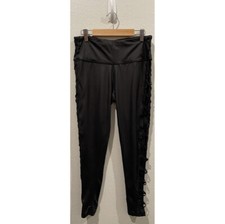 VICTORIA SPORT Black Criss Cross Lace Up Legging Size M