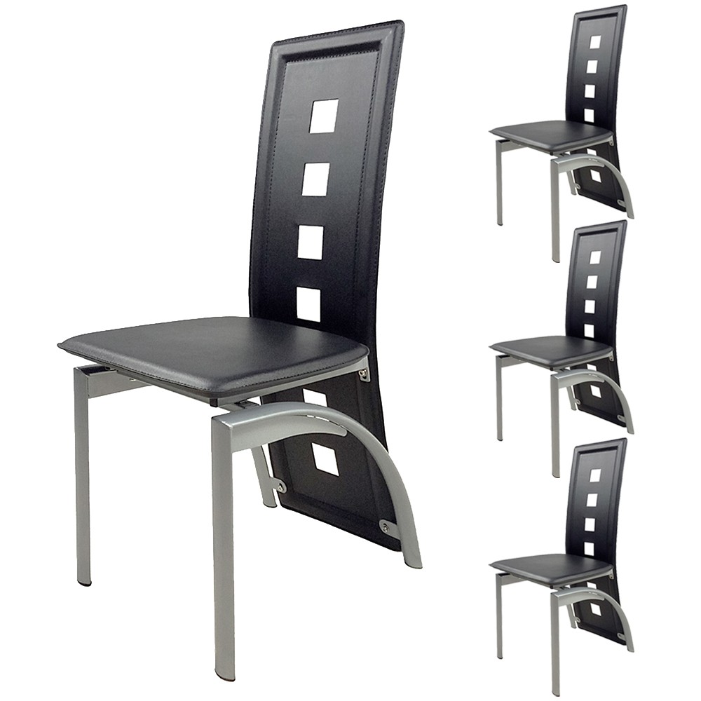 S Leather Cushion Side Chairs W/ Sturdy Iron Legs