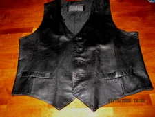 EUC Vintage Bermans  Leather Biker Black Vest Motorcycle Men’s Size 44
