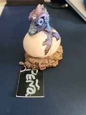 Windstone Editions Peacock Hatching Baby Dragon M. Pena 1984 Design