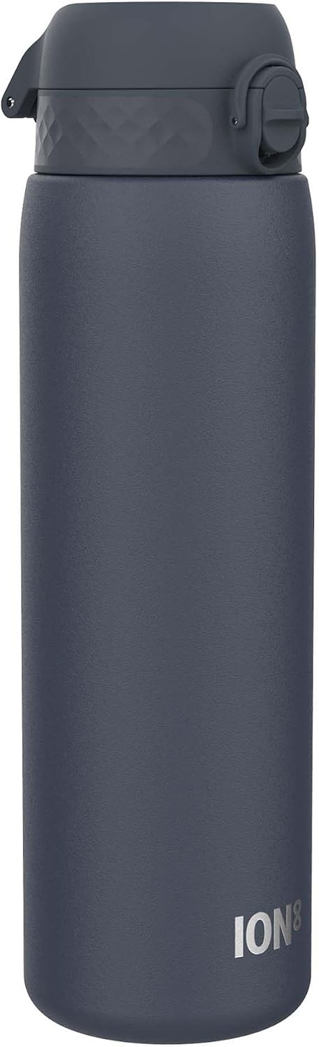 ION8 Leak Proof 1 Litre Water Bottle, Stainless Steel, Ash Navy, 1L - Image 3