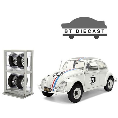 JADA THE LOVE BUG HERBIE 1953 VW BEETLE #53 1/24 RACK & EXTRA