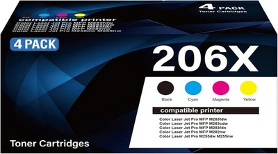 206X Toner Cartridges with Chip M283fdw M283cdw for HP Color LaserJet Pro M255dw