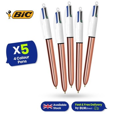 BIC 4 Farben Glanz - Roségold - 5er Pack