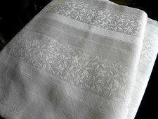 Vintage 2 Bettbezüge alte Aussteuer Baumwolle Seidendamast Blütenstreifen