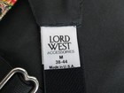 Vtg Lord West Black w/Gold Paisley Backless Formal Vest & Matching Bow Tie M USA — photo 10