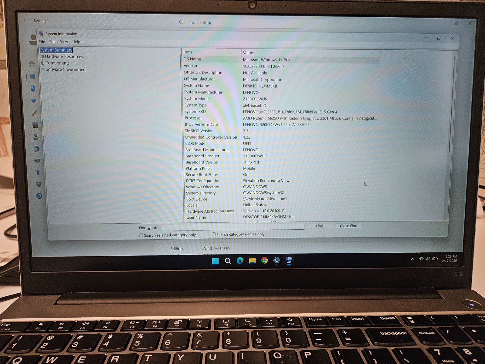 Lenovo ThinkPad E15 Gen 4, 15.6-Inch Laptop, with AMD Ryzen 5 5600U, Windows 11 Pro
