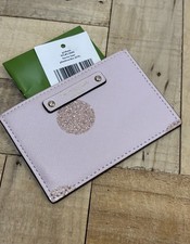 NWT Kate Spade Card Holder Pink Gold Dot