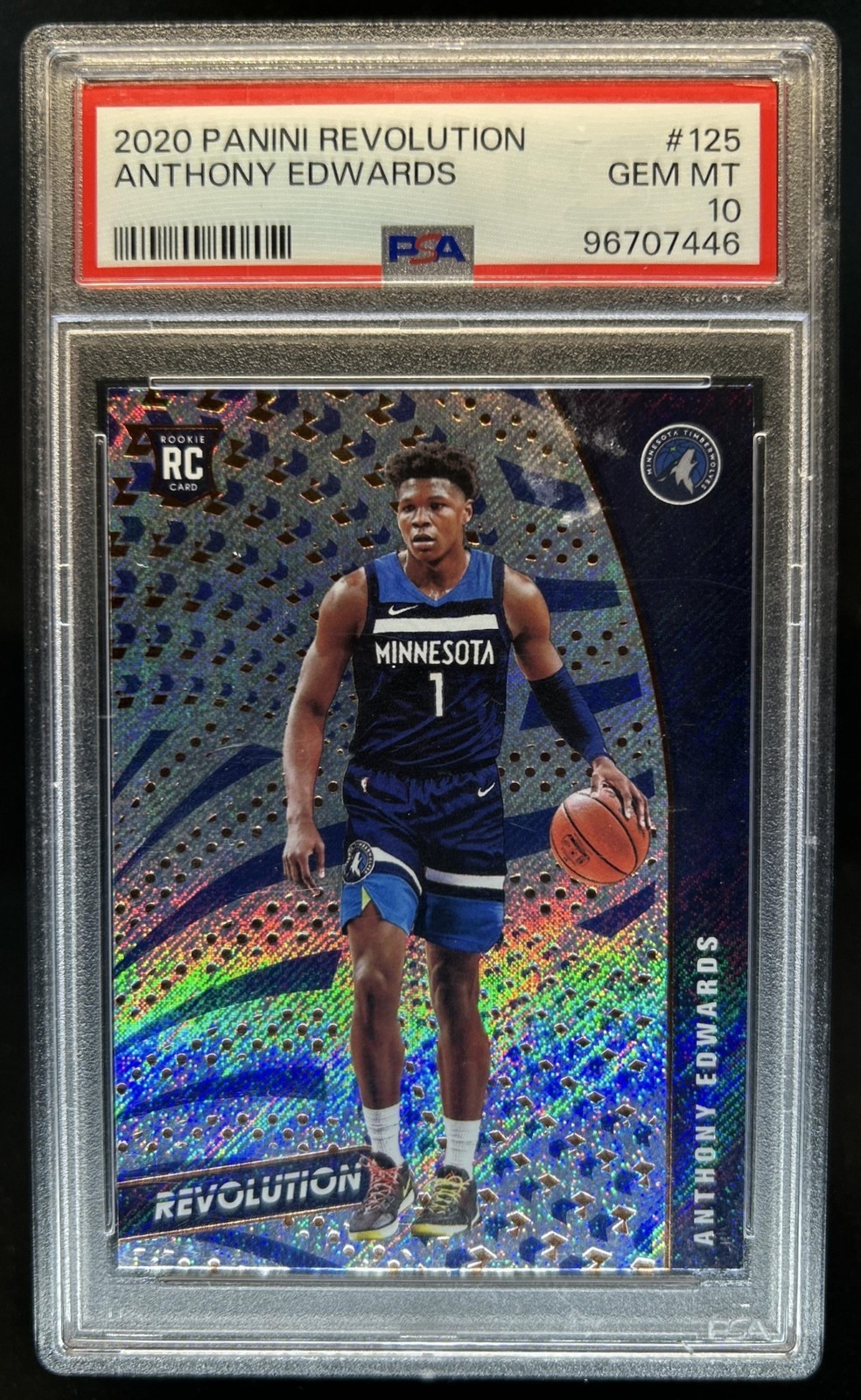 2020-21 Panini Revolution Anthony Edwards RC Rookie #125 Timberwolves PSA 10