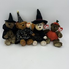 TY Attic Treasures Retirado Halloween Bruja Mago Calabaza Oso de Peluche Paquete LEER