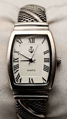 Premier Designs Watch Women Silver Cuff Roman Numerals New Battery 6.5''