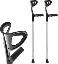 ® Stampelle Ortopediche Regolabili Leggere in Alluminio Anodizzato Colore Nero (