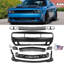 For 2015-2021 Dodge Challenger Hellcat Style Front Bumper Kit Grille