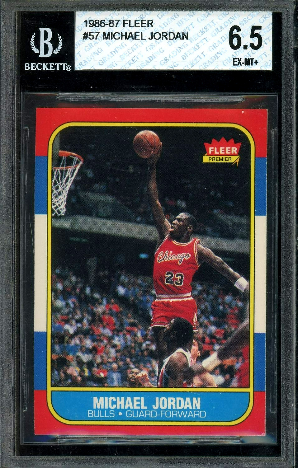 Michael Jordan 1986 Fleer #57 Rookie RC Hall of Fame HOF GOAT BGS 6.5