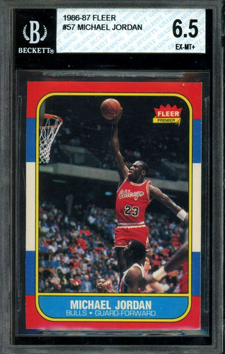 Michael Jordan 1986 Fleer #57 Rookie RC Hall of Fame HOF GOAT BGS 6.5