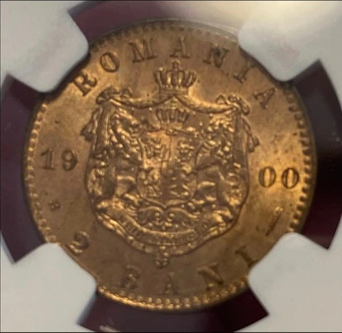ROMANIA #2 bani 1900 MS65RB# NGC# second TOP POP!
