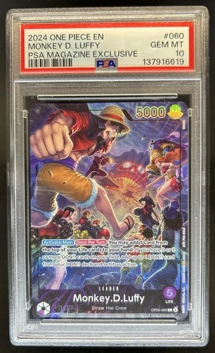 2024 One Piece X PSA Magazine Monkey D Luffy #OP05-060 PSA 10 GEM MINT