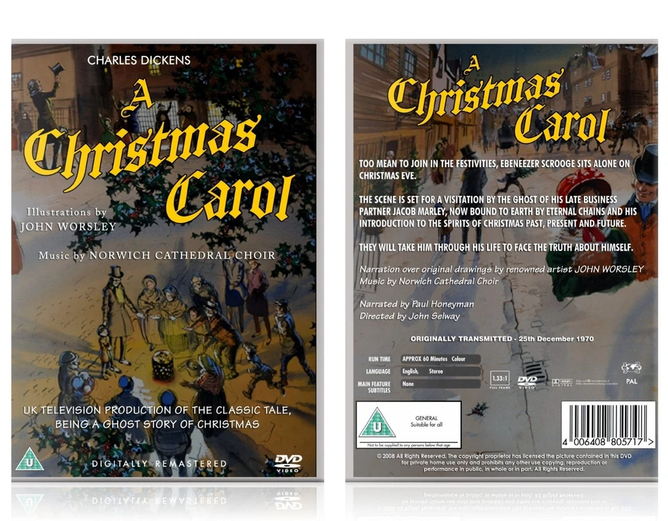 Charles Dickens A Christmas Carol DVD 1970 John Worsley Paul Honeyman UK Classic - Image 2 of 2