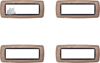 4 Compatible Bticino Living International 7 Seater Light Wood Modules Plates