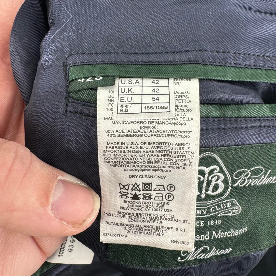 Blazer Brooks Brothers Madison Saxon azul marinho botões dourados masculino 42S Country Club - Imagem 4 de 4