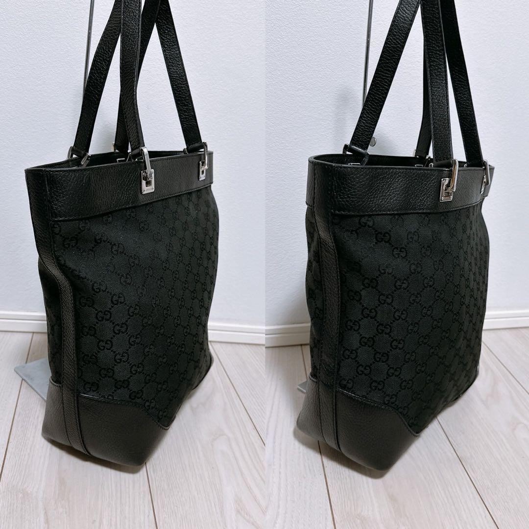 GUCCI G-pattern Canvas Tote Bag Leather Handles Excellent Condition thumbnail 2