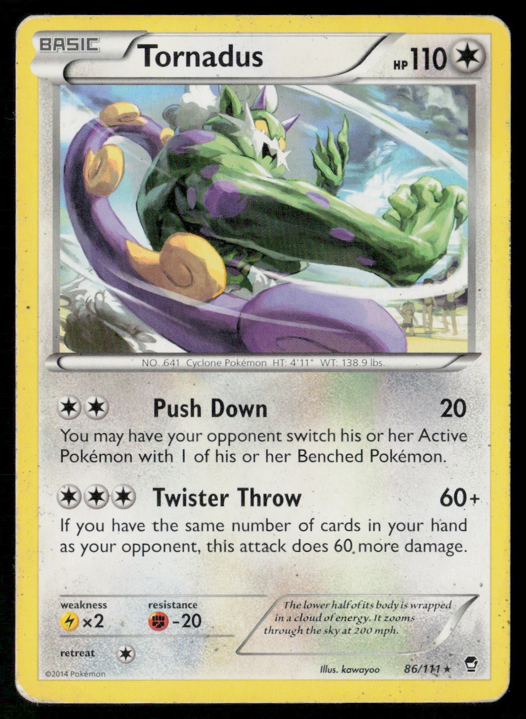 Tornadus 86/111 XY - Furious Fists Rare HP