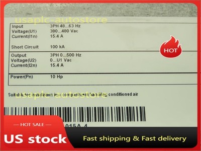 ABB ACH550-UH-015A-4 HVAC VFD Variable Speed Drive 10HP 3Ph 480V 15.4A No Keypad
