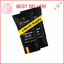 Lumin - Charcoal Scrub Deep Detox for Men - Face Cleanser for Men, Pre Shave Scr