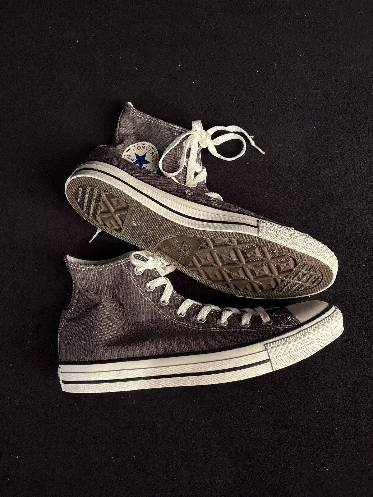 Converse Chuck Taylor All Star High Top Gray White Canvas Sneakers thumbnail 3