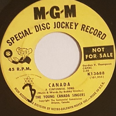 Young Canada Singers - Canada - Used Vinyl Record 7 - Promo - G8100z