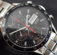 tag heuer daydate carrera  cv201ah model rare watch box papers 1 yr gtee  2016yr